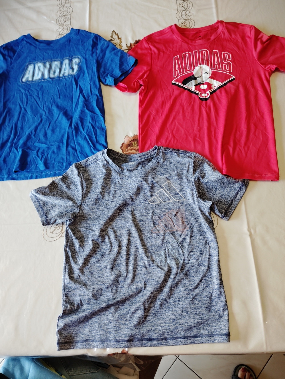 adidas Short Sleeve Tee Pack - Blue, Red, Gray